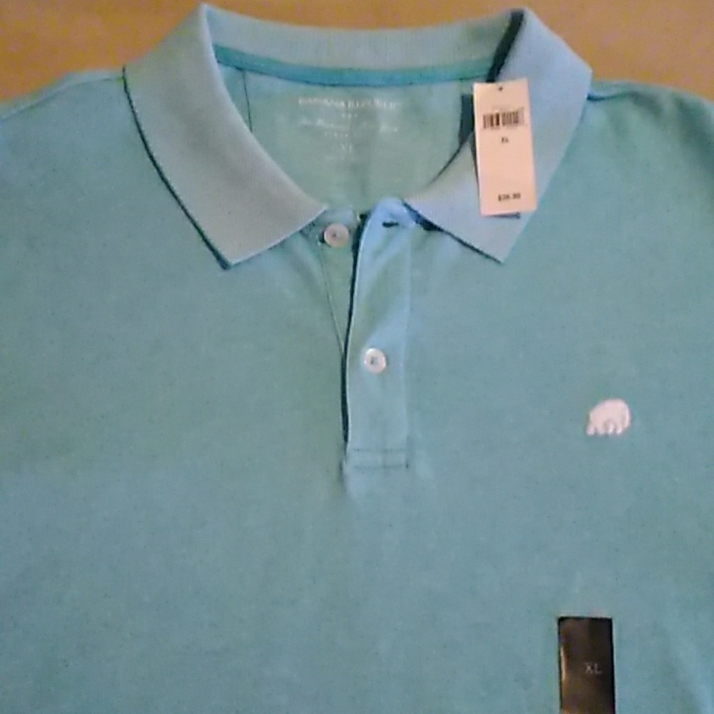 Banana Replblic - mens baby blue polo XL